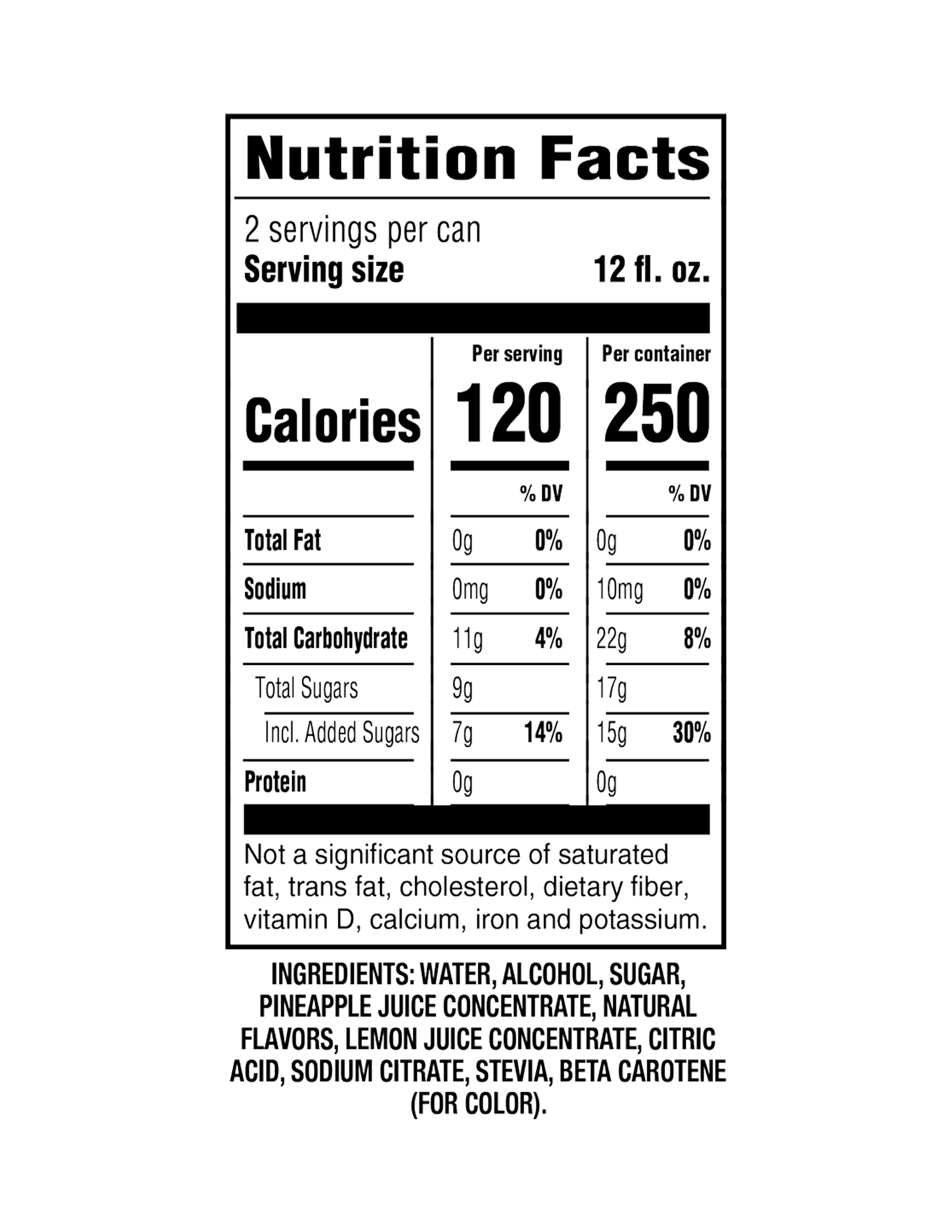 Nutrition Facts 24oz