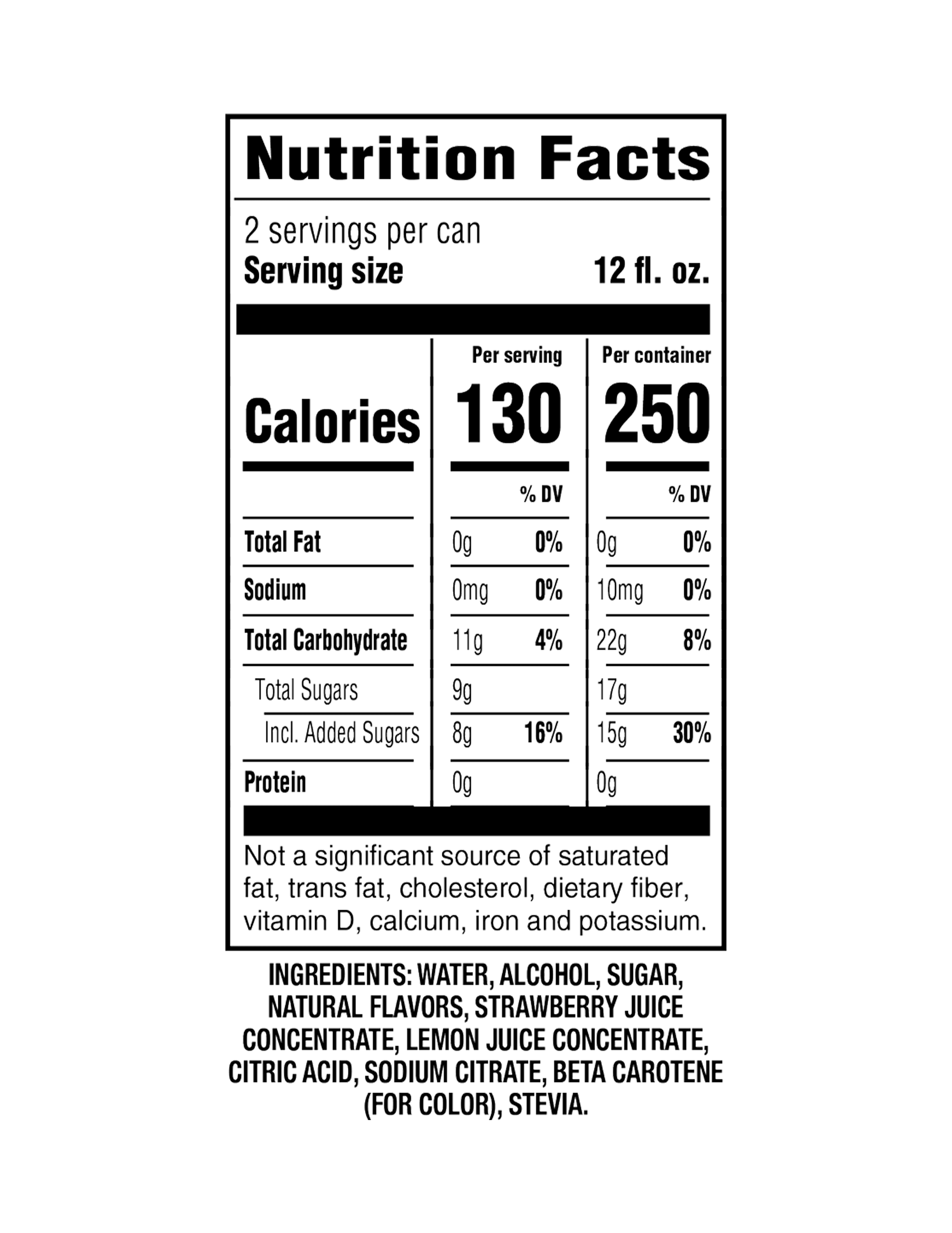 Nutrition Facts 24oz