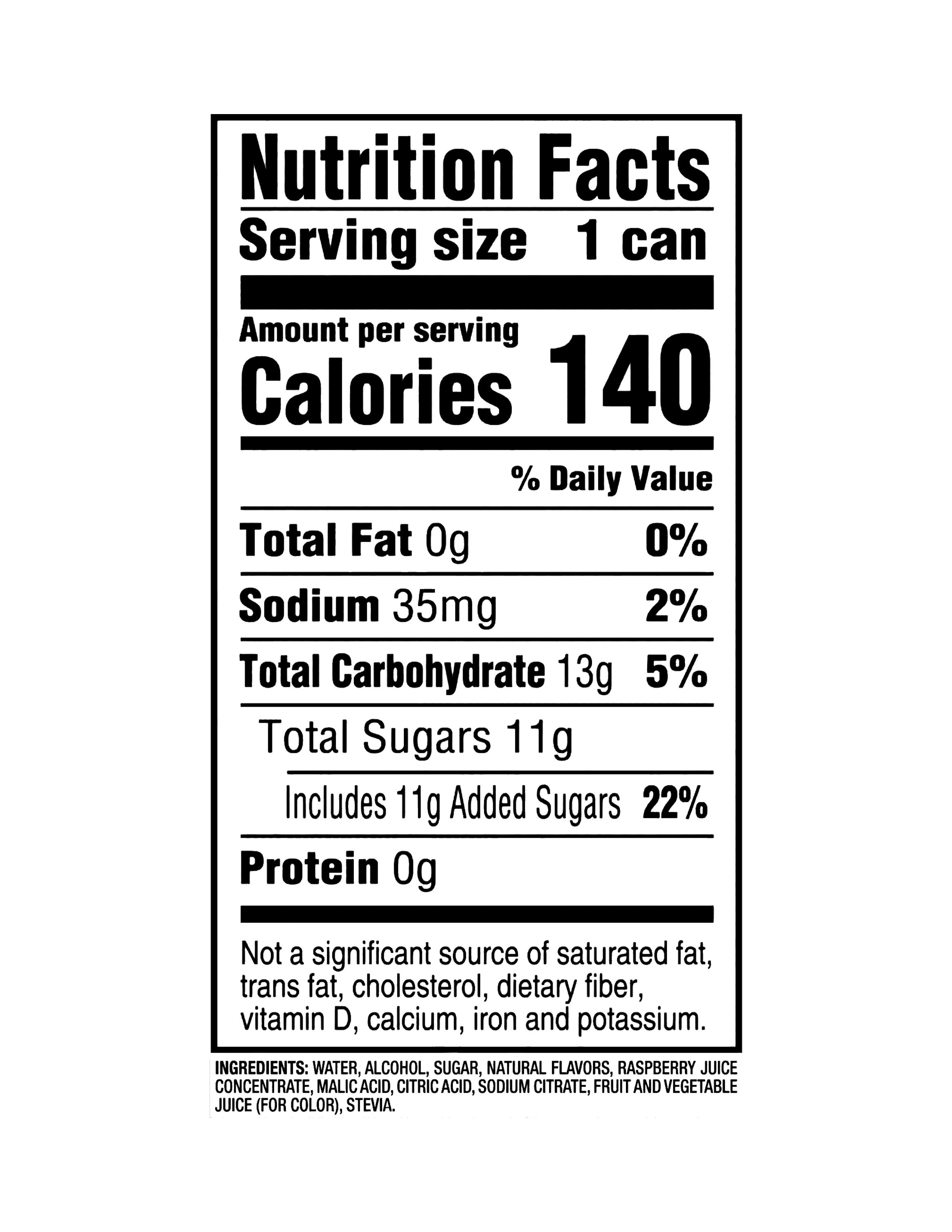 Nutrition Facts 12oz