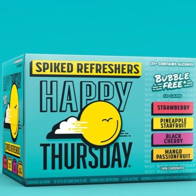 Want that weekend flavor any day of the week? Now you can have it, thanks to Happy Thursday Spiked Refreshers. Try all four non-carbonated bright fruit flavors like Strawberry, Pineapple Starfruit, Black Cherry & Mango Passionfruit 🤤